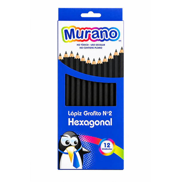 LÁPIZ GRAFITO S/GOMA MURANO N°2 HEXAGONAL 12 UNID 1