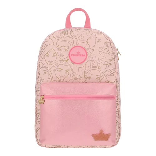 MOCHILA ESCOLAR PRINCESAS DISNEY ROSADA 40CM