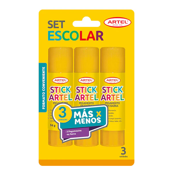 ADHESIVO EN BARRA ARTEL 36G PACK 3