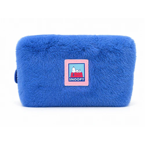 ESTUCHE SNOOPY FLUFFY AZUL PELUCHE 21x12 cm