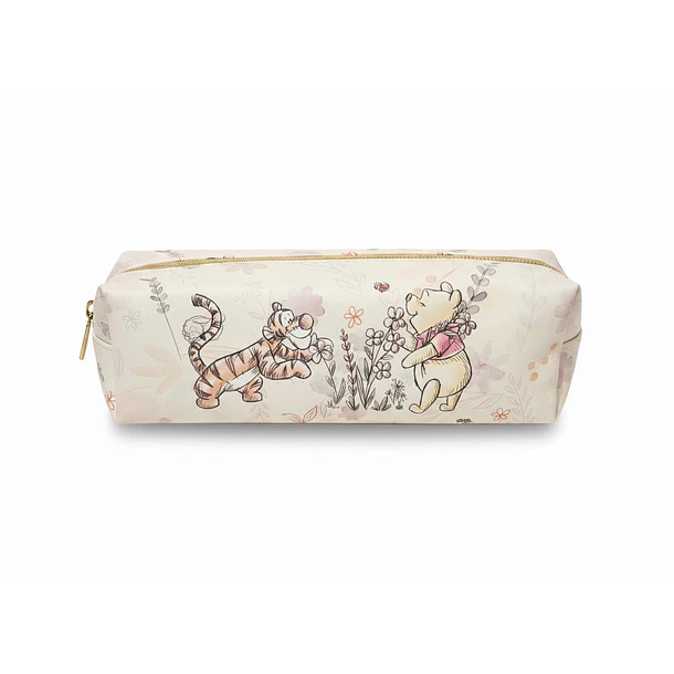 ESTUCHE WINNIE POOH DISEÑO FLORAL BEIGE PROARTE 1
