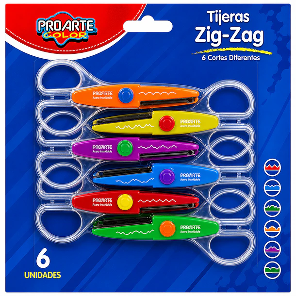 TIJERAS ZIG ZAG PROARTE 6 CORTES DIFERENTES 1