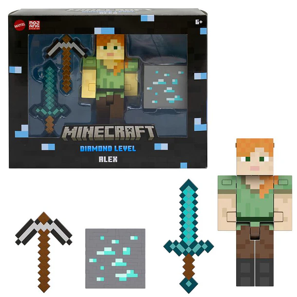 FIGURA MINECRAFT ALEX DIAMOND LEVEL 14 CM MATTEL 1
