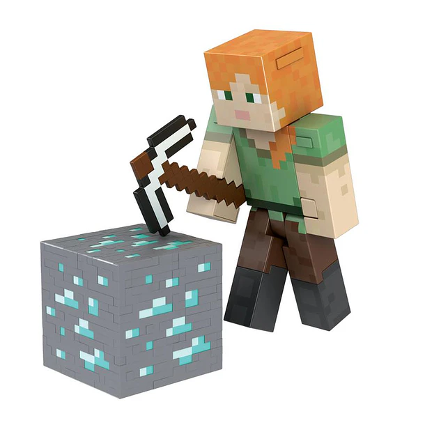 FIGURA MINECRAFT ALEX DIAMOND LEVEL 14 CM MATTEL 2