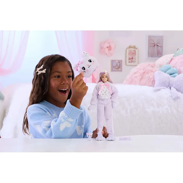 BARBIE CUTIE REVEAL GATITO MORADO 10 SORPRESAS 5