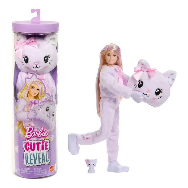 BARBIE CUTIE REVEAL GATITO MORADO 10 SORPRESAS 1