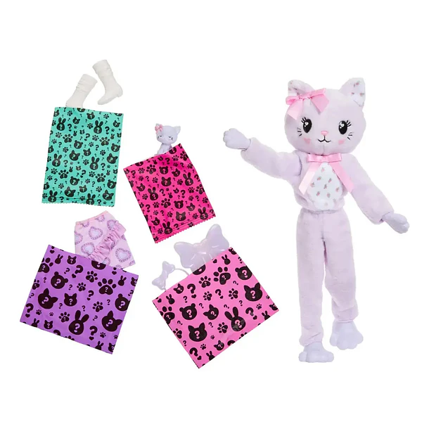 BARBIE CUTIE REVEAL GATITO MORADO 10 SORPRESAS 6