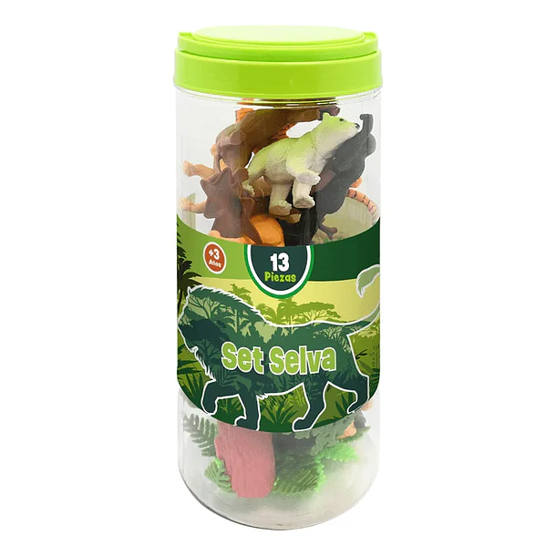 SET ANIMALES SELVA 13 PIEZAS INFANTIL 2