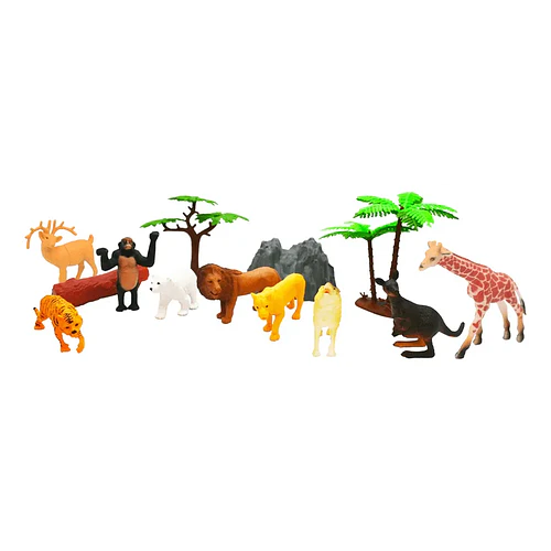SET ANIMALES SELVA 13 PIEZAS INFANTIL