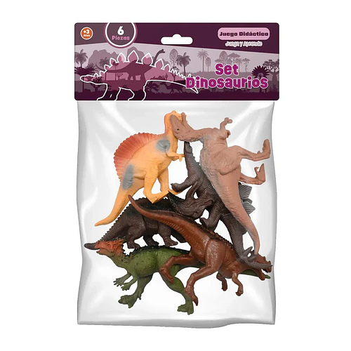 SET DINOSAURIOS 6 PIEZAS GRANDES EN BOLSA