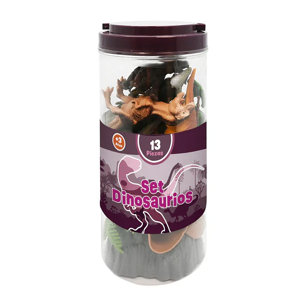 SET DINOSAURIOS TUBO 13 PIEZAS PRONOBEL 2