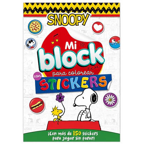 BLOCK PARA COLOREAR SNOOPY CON STICKERS