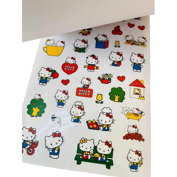 BLOCK PARA COLOREAR HELLO KITTY CON STICKERS 2