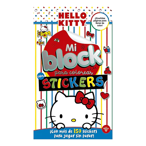 BLOCK PARA COLOREAR HELLO KITTY CON STICKERS