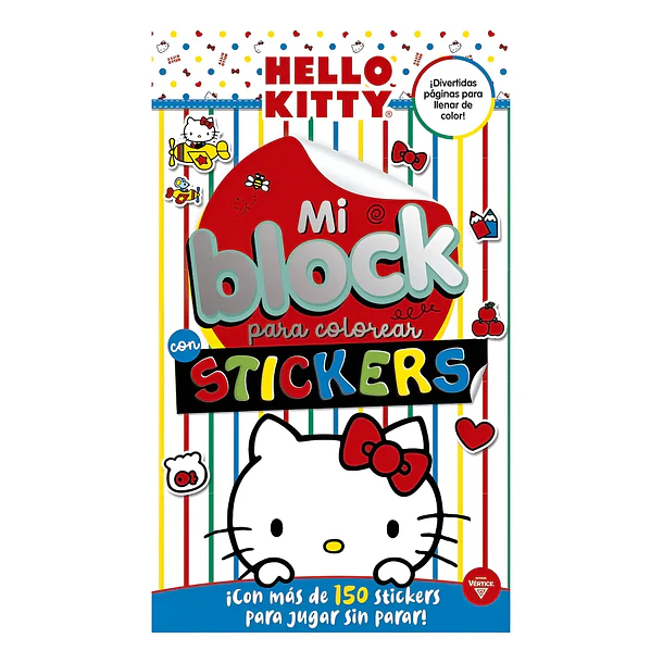 BLOCK PARA COLOREAR HELLO KITTY CON STICKERS 1