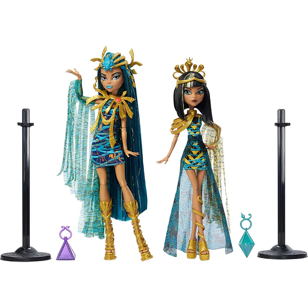 MONSTER HIGH CLEO Y NEFERA MOMIA 2 MUÑECAS 2