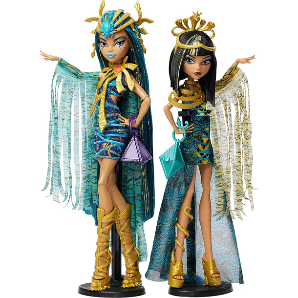 MONSTER HIGH CLEO Y NEFERA MOMIA 2 MUÑECAS 1