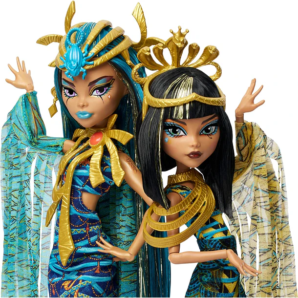 MONSTER HIGH CLEO Y NEFERA MOMIA 2 MUÑECAS 3