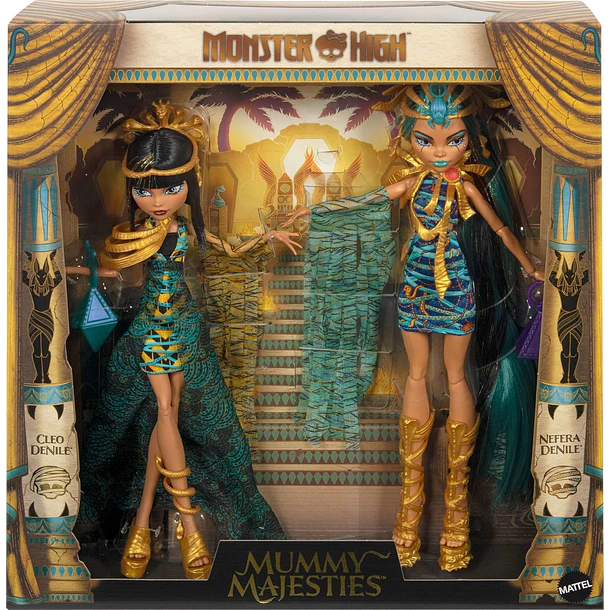 MONSTER HIGH CLEO Y NEFERA MOMIA 2 MUÑECAS 6