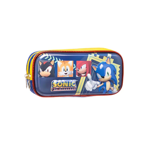 ESTUCHE SONIC 3D DOBLE CIERRE AZUL