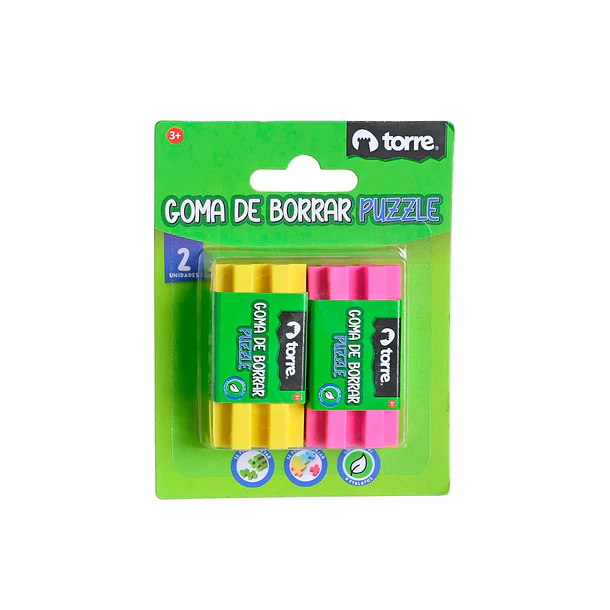 GOMA DE BORRAR PUZZLE TORRE 2 UNIDADES 4