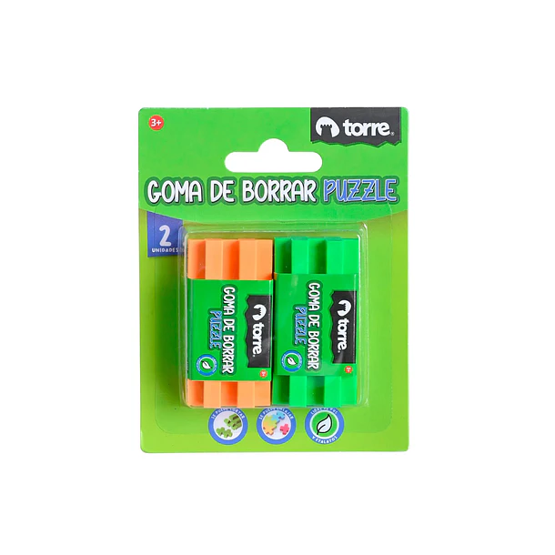 GOMA DE BORRAR PUZZLE TORRE 2 UNIDADES 3