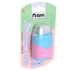 SACAPUNTAS DOBLE + GOMA PASTEL TORRE 2
