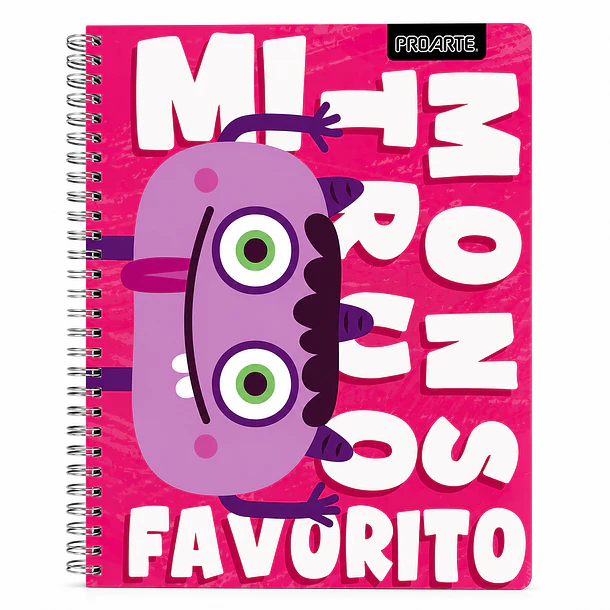CUADERNO UNIVERSITARIO PROARTE 7MM 100H MONSTRUOS PACK 10 2