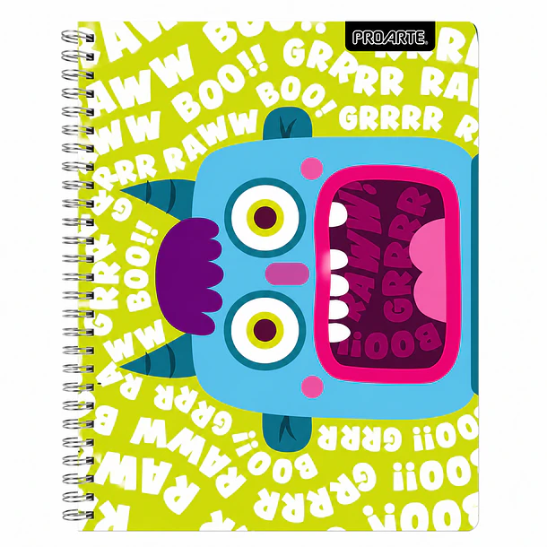 CUADERNO UNIVERSITARIO PROARTE 7MM 100H MONSTRUOS PACK 10 3
