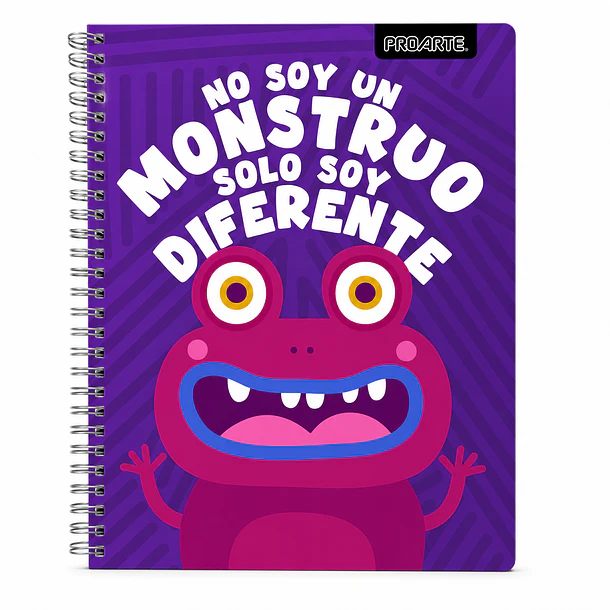 CUADERNO UNIVERSITARIO PROARTE 7MM 100H MONSTRUOS PACK 10 4