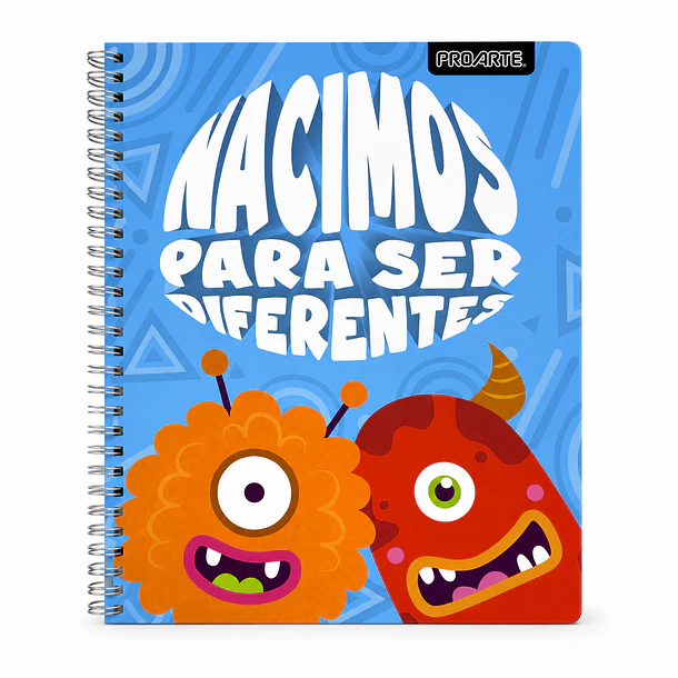 CUADERNO UNIVERSITARIO PROARTE 7MM 100H MONSTRUOS PACK 10 5