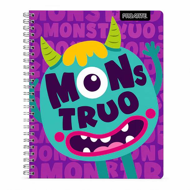 CUADERNO UNIVERSITARIO PROARTE 7MM 100H MONSTRUOS PACK 10 6