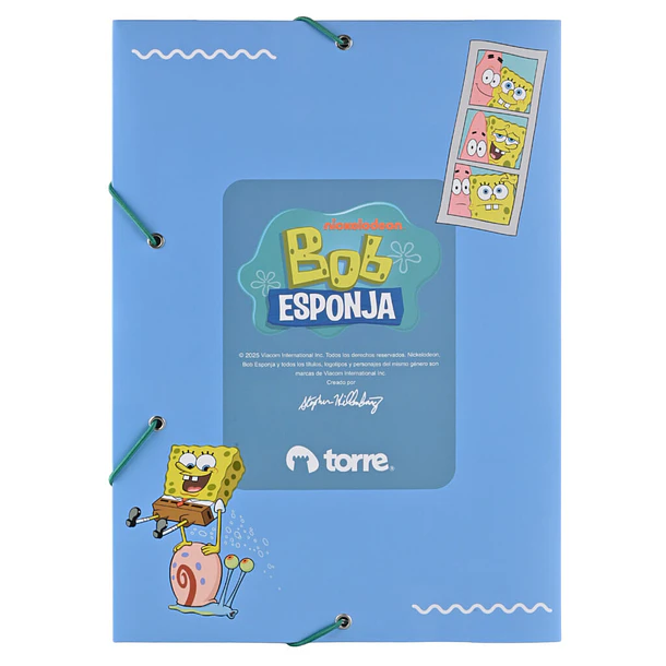 PACK 2 CARPETAS CON ELASTICO  BOB ESPONJA COLON 6