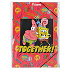 PACK 2 CARPETAS CON ELASTICO  BOB ESPONJA COLON 1