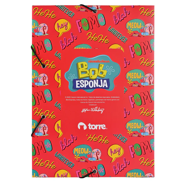 PACK 2 CARPETAS CON ELASTICO  BOB ESPONJA COLON 4