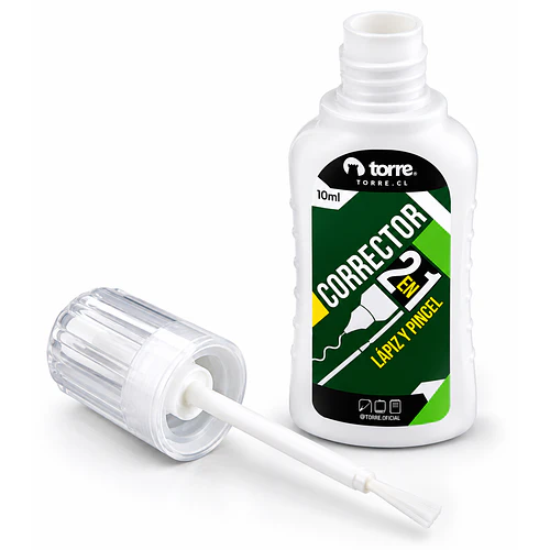 CORRECTOR 2 EN 1 TORRE 10ML LÁPIZ Y PINCEL