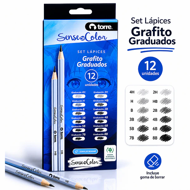 SET GRAFITOS HEX SENSE OF COLOR 12 UNIDADES TORRE 2