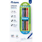 BOLÍGRAFOS GEL BORRABLES 0,7 MM TORRE 3 COLORES 2