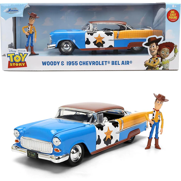 JADA TOY STORY WOODY CHEVROLET BEL AIR 1955 1:24 1