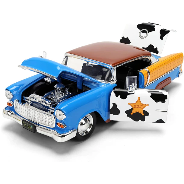JADA TOY STORY WOODY CHEVROLET BEL AIR 1955 1:24 3