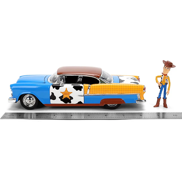 JADA TOY STORY WOODY CHEVROLET BEL AIR 1955 1:24 4
