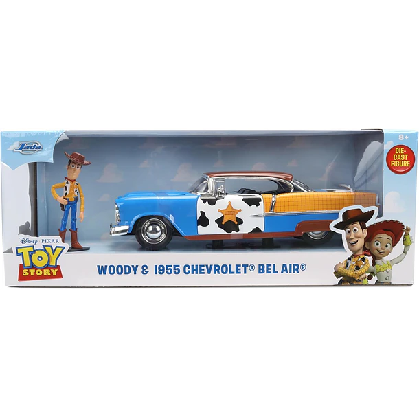 JADA TOY STORY WOODY CHEVROLET BEL AIR 1955 1:24 5