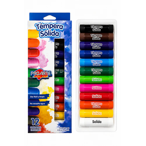 TÉMPERA SÓLIDA PROARTE 12 COLORES 