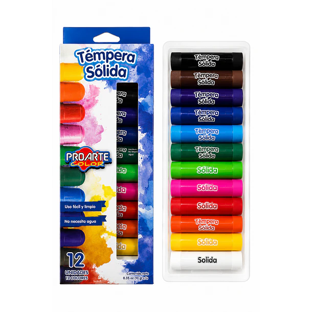 TÉMPERA SÓLIDA PROARTE 12 COLORES  1