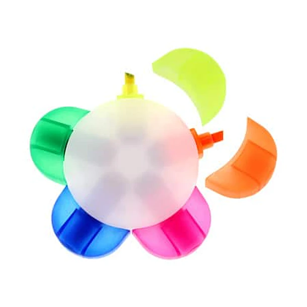 MULTIDESTACADOR 5 COLORES FLOR MARCADORES FLUOR 2