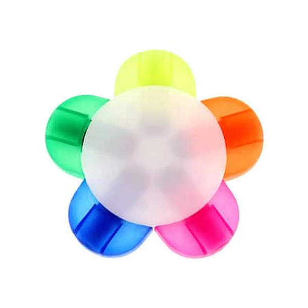 MULTIDESTACADOR 5 COLORES FLOR MARCADORES FLUOR 3