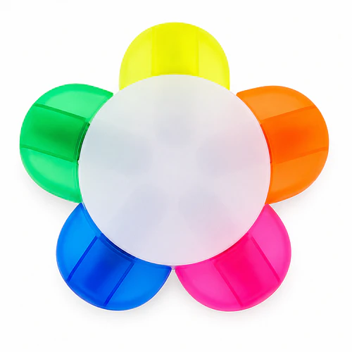 MULTIDESTACADOR 5 COLORES FLOR MARCADORES FLUOR