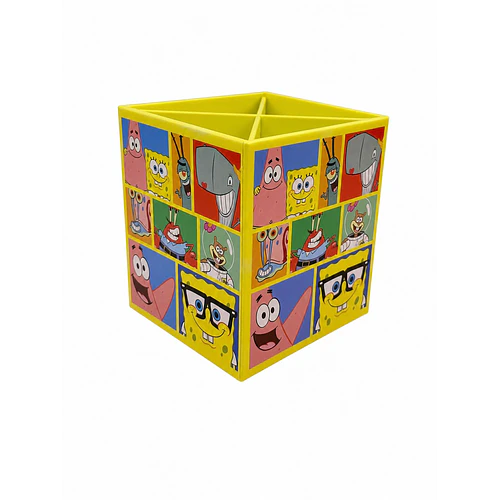 PORTALÁPICES CUADRADO BOB ESPONJA TORRE 8X8 CM 
