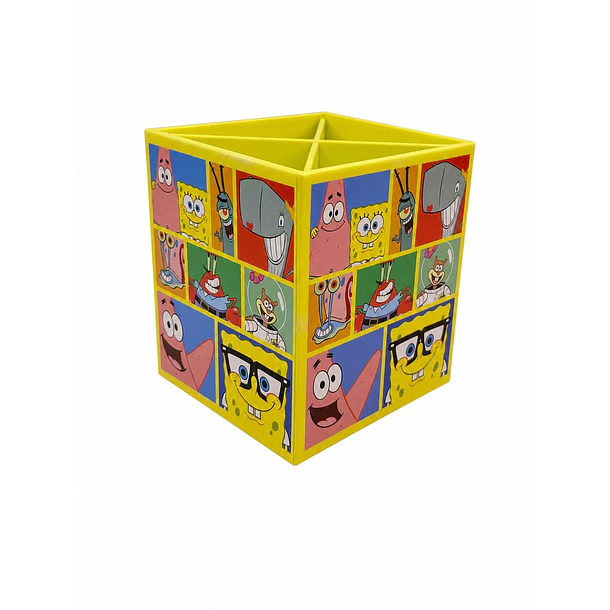 PORTALÁPICES CUADRADO BOB ESPONJA TORRE 8X8 CM  1