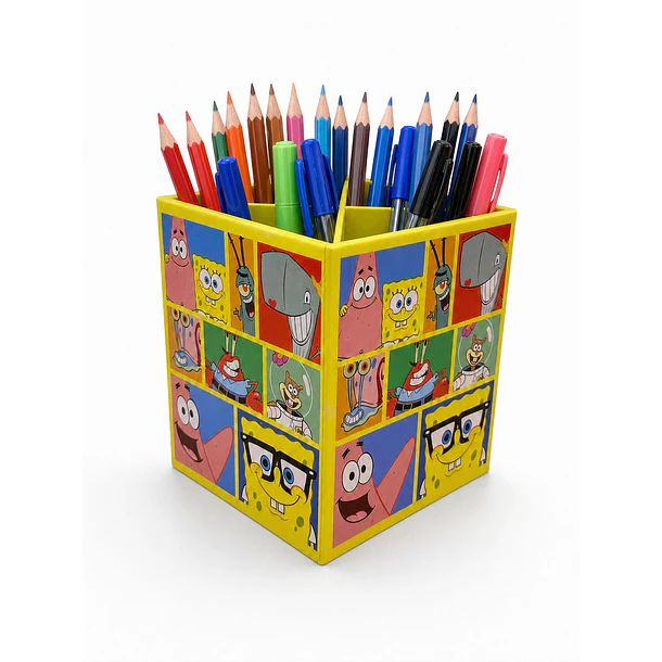 PORTALÁPICES CUADRADO BOB ESPONJA TORRE 8X8 CM  3